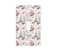 Placca di copertura per interruttore della luce con stampa a forma di mongolfiera, rosa, 1 banda, dimensioni standard 11,4 x 7 cm, copertura decorativa a levetta, in policarbonato termoplastico