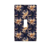 Placca di copertura per interruttore della luce con stampa camelia dorata, 1 banda standard 11,4 x 7 cm, copertura decorativa a levetta, policarbonato termoplastico infrangibile