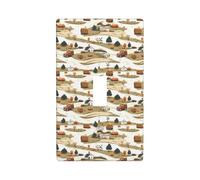 Placca di copertura per interruttore della luce con stampa di paesaggi rurali, 1 gang dimensioni standard 11,4 x 7 cm, copertura decorativa a levetta, policarbonato termoplastico infrangibile