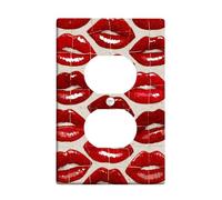 Placca di copertura per interruttore della luce con stampa labbra rosse, design romantico bacio per la decorazione domestica, piastre da parete in materiale termoplastico, presa singola duplex di