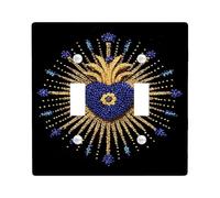 Placca di copertura per interruttore della luce dal design radiante a forma di cuore, colori blu reale e oro per decorazioni domestiche, elegante stile spirituale, perfetto per l'uso tutto l'anno con