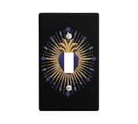 Placca di copertura per interruttore della luce dal design radiante a forma di cuore, colori blu reale e oro per la decorazione della casa, elegante stile spirituale, perfetto per l'uso tutto l'anno