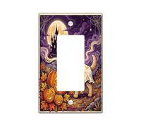 Placca di copertura per interruttore della luce del cane, fantasioso castello di zucche festive, Halloween, arancione, decorazione per nuovo appartamento, casa, camera da letto, ufficio