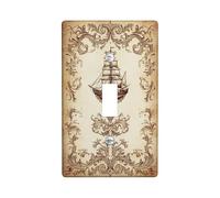 Placca di copertura per interruttore della luce della nave nautica, design vintage marrone marittimo per la decorazione domestica, piastre da parete in materiale termoplastico, dimensioni standard