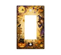 Placca di copertura per interruttore della luce della strega, fantasiosa zucche festive, gatto, Halloween, arancione, decorazione per nuovo appartamento, casa, camera da letto, ufficio