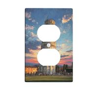 Placca di copertura per interruttore della luce della Torre pendente di Pisa/Coperture di uscita, Colori Cielo al tramonto per la decorazione domestica, Piastre da parete termoplastiche, Presa singola