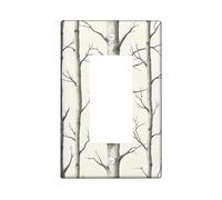 Placca di copertura per interruttore della luce dell'albero di betulla, design neutro della foresta bianca per la decorazione domestica, piastre da parete in materiale termoplastico, bilanciere