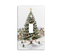 Placca di copertura per interruttore della luce dell'albero di Natale, design verde dell'albero delle vacanze per l'inverno, decorazione da parete festiva per la casa, dimensioni standard singolo a