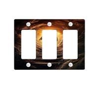 Placca di copertura per interruttore della luce, design a grotta luminosa calda per la decorazione domestica, piastre da parete in materiale termoplastico, dimensioni standard 3 gang piastra da parete