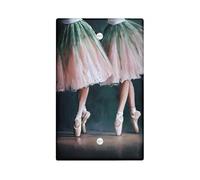 Placca di copertura per interruttore della luce di ballerina, tema pesca e verde danza per decorazioni domestiche, piatti decorativi da parete, piastra di copertura vuota di dimensioni standard