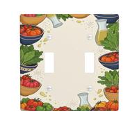 Placca di copertura per interruttore della luce doppia da cucina, stile rustico, in plastica verde, dimensioni standard, per camera da letto, bagno, casa, ingresso, decorazione