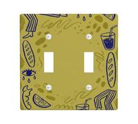 Placca di copertura per interruttore della luce doppia, giocoso moderno limone bevanda estate gialla plastica dimensioni standard piastra decorativa per soggiorno, camera da letto, casa ufficio