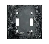 Placca di copertura per interruttore della luce doppia, gotico romantico libro ragnatela Halloween plastica nera dimensioni standard piastra interruttore decorativo per casa soggiorno nuovo
