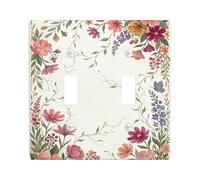 Placca di copertura per interruttore della luce doppia, motivo floreale e romantico, con farfalla e vite, in plastica, dimensioni standard, decorazione per camera da letto, bagno, cucina, ingresso