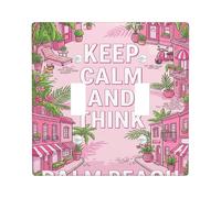 Placca di copertura per interruttore della luce doppia, palme, edifici tropicali casual in vaso, piante in vaso, pesca estiva, plastica, dimensioni standard, accessori per interruttore da parete per