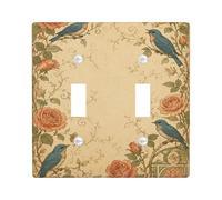 Placca di copertura per interruttore della luce doppia, stile vintage, romantico, rosa, primavera, acqua, plastica, dimensioni standard, decorazione per camera da letto, bagno, cucina, ingresso