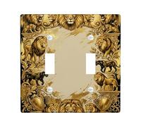 Placca di copertura per interruttore della luce doppio del bagno, stile barocco, con scudo d'uva, nessuna plastica dorata, dimensioni standard, piatti decorativi da parete per soggiorno, camera da