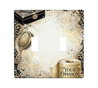 Placca di copertura per interruttore della luce doppio dello specchio, elegante portagioie vintage con perle in plastica dorata, dimensioni standard, decorazione per casa, soggiorno, nuovo