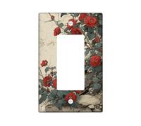 Placca di copertura per interruttore della luce floreale/coperture di uscita, fiori di camelia rossa per la decorazione domestica, piastre da parete termoplastiche, bilanciere singolo di dimensioni