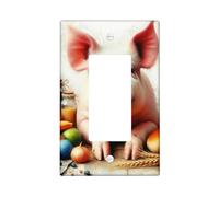 Placca di copertura per interruttore della luce maiale dimensioni standard fattoria carino animale ananas frutta picnic divertente fattoria rosa arancione termoplastico infrangibile sala giochi camera