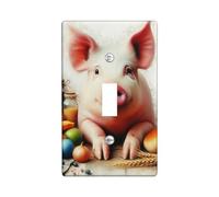 Placca di copertura per interruttore della luce maiale dimensioni standard fattoria carino animale ananas frutta picnic divertente fattoria rosa arancione termoplastico infrangibile sala giochi camera