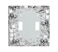 Placca di copertura per interruttore della luce per bagno con cane, giocosa fantasiosa carta igienica con impronte di zampe, nessuna plastica grigia, dimensioni standard, piastra decorativa per camera