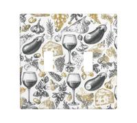 Placca di copertura per interruttore della luce per bicchiere da vino, stile rustico, vintage, melanzana, in plastica nera, dimensioni standard, per casa, soggiorno, nuovo appartamento