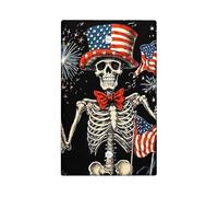 Placca di copertura per interruttore della luce scheletro patriottico, rosso, bianco, blu, bandiera americana, design per decorazioni natalizie, piastre da parete in materiale termoplastico, piastra