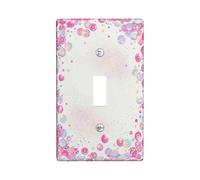 Placca di copertura per interruttore della luce singola, con cerchi allegri e fantasiosi con cerchi primaverili color pesca, in plastica, dimensioni standard, decorazione per camera da letto, bagno