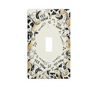 Placca di copertura per interruttore della luce singola da cucina a forma di mucca, frusta rustica per chicchi di caffè, in plastica nera, dimensioni standard, per nuovo appartamento, casa, camera da