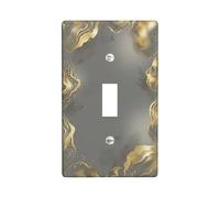 Placca di copertura per interruttore della luce singola, in plastica dorata, moderna ed elegante, colore grigio, dimensioni standard, per interruttore da parete, per casa, camera da letto, ufficio