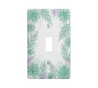 Placca di copertura per interruttore della luce singola, in plastica verde naturale, moderna, motivo floreale primaverile, dimensioni standard, decorazione per nuovo appartamento, casa, camera da