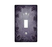Placca di copertura per interruttore della luce singola, motivo mistico con lune a mezzaluna e rami viola autunnali, in plastica, dimensioni standard, decorazione per casa, soggiorno, nuovo