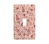 Placca di copertura per interruttore della luce singola per bottiglia di vino, stile rustico, vintage, in plastica rossa, dimensioni standard, per nuovo appartamento, casa, camera da letto, ufficio