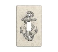 Placca di copertura per interruttore della luce singola, stile nautico vintage, con bussola, in plastica, beige, dimensioni standard, decorazione per nuovo appartamento, casa, camera da letto, ufficio