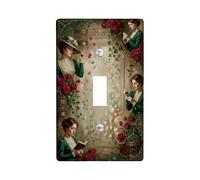 Placca di copertura per interruttore della luce singola, vintage, elegante, a forma di gabbia per uccelli, in plastica verde primavera, dimensioni standard, per interruttore da parete, decorazione per