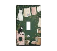 Placca di copertura per interruttore della luce singolo del bagno, accogliente rustico per lavanderia, in plastica verde primavera, dimensioni standard, per nuovo appartamento, casa, camera da letto