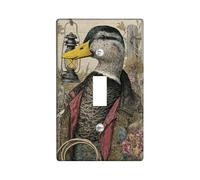 Placca di copertura per interruttore della luce singolo del bagno, lanterna rustica vintage con fiori autunnali in plastica verde autunnale dimensioni standard per interruttore della luce a levetta