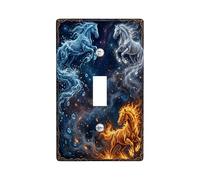 Placca di copertura per interruttore della luce singolo, fantasia mistica acqua fuoco nessuna plastica blu dimensioni standard interruttore a levetta copertura per casa, soggiorno, camera da letto