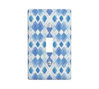 Placca di copertura per interruttore della luce singolo, moderna e contemporanea, linea quadrata, in plastica blu, dimensioni standard, decorazione da parete per camera da letto, bagno, cucina