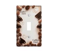 Placca di copertura per interruttore della luce singolo, moderna e minimalista, in plastica marrone, dimensioni standard, decorazione per camera da letto, bagno, cucina, ingresso (singolo)