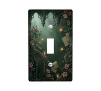 Placca di copertura per interruttore della luce singolo, motivo gotico romantico per candela, in plastica verde, dimensioni standard, per interruttore da parete, decorazione per casa, soggiorno, nuovo