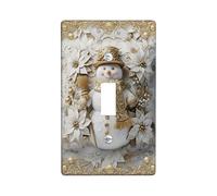 Placca di copertura per interruttore della luce singolo, motivo natalizio con stella di Natale, in plastica bianca, dimensioni standard, per casa, soggiorno, camera da letto, bagno, decorazione