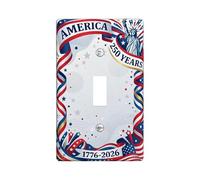 Placca di copertura per interruttore della luce singolo, motivo patriottico con stelle, statua della libertà, giorno dell'indipendenza, in plastica rossa, dimensioni standard, per interruttore da
