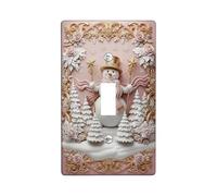 Placca di copertura per interruttore della luce singolo, motivo: pupazzo di neve, alberi di Natale, stelle, pesca, in plastica, dimensioni standard, decorazione da parete per casa, soggiorno, nuovo
