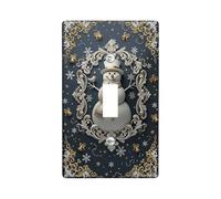 Placca di copertura per interruttore della luce singolo, motivo pupazzo di neve, campane natalizie con fiocchi di neve, in plastica, dimensioni standard, per camera da letto, bagno, cucina, ingresso