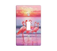 Placca di copertura per interruttore della luce singolo, motivo uccelli tropicali, tramonto, oceano, estate, pesca, in plastica, dimensioni standard, per camera da letto, bagno, cucina, ingresso