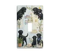 Placca di copertura per interruttore della luce singolo per il bagno, motivo con bolle, piante e bolle, nessuna plastica blu morbida, dimensioni standard, per soggiorno, camera da letto, decorazione