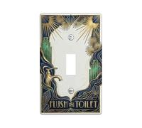 Placca di copertura per interruttore della luce singolo per rubinetto del bagno, arte elegante edificio del sole N/a plastica dorata dimensioni standard interruttore a levetta copertura per nuovo