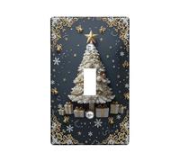 Placca di copertura per interruttore della luce singolo, regalo festivo elegante con stelle di Natale in plastica dorata, dimensioni standard, decorazione per camera da letto, bagno, cucina, ingresso